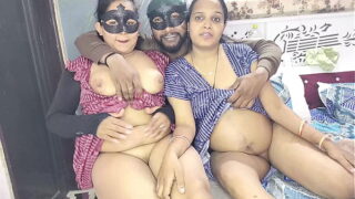 Mallu threesome fucking of cheerful Devrani